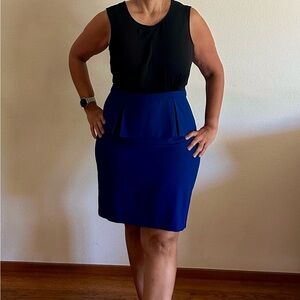 BCBG Paris Black and Blue Mini Dress